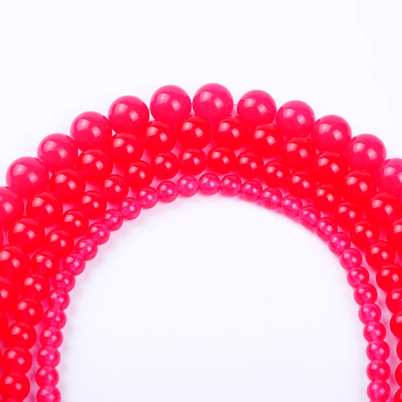 

4,6,8,10,12 AAA fashion wholesale round rose red natural stone beads For Bracelet Necklace DIY Jewelry Making
