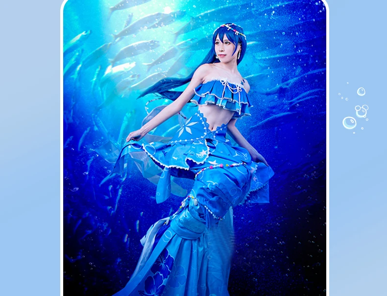 Anime Cosplay Costume Umi Sonoda Cosplay Love Live! School Idol Project Awakening Mermaid ASCOSING Idolized Costume (5)
