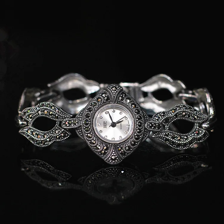  S925 pure silver jewelry wholesale new technology ms Thai silver watch - 32926136939