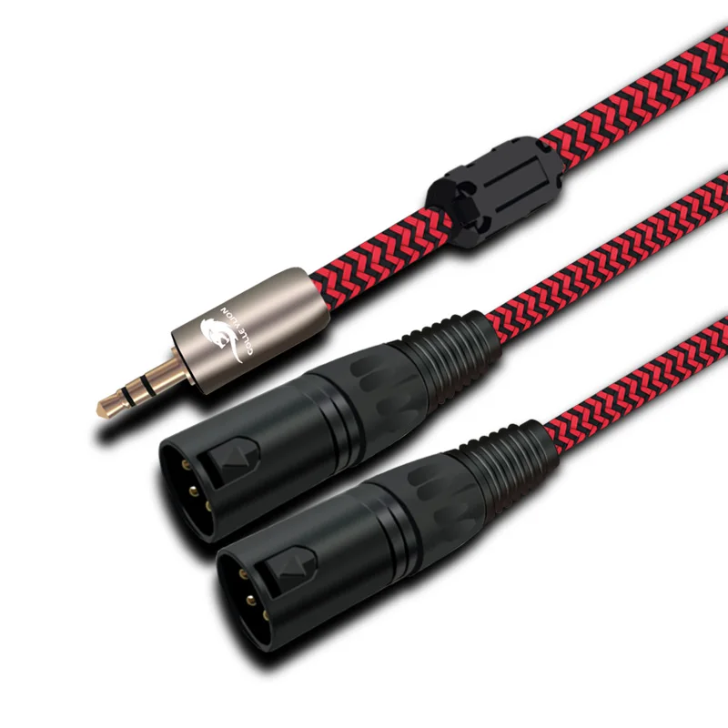 Stereo Jack 3 5mm to Dual XLR Male Audio Cable For Computer Headphone Mixer Console Amplifier Home Theater Devices 1m 2m 3m 5m