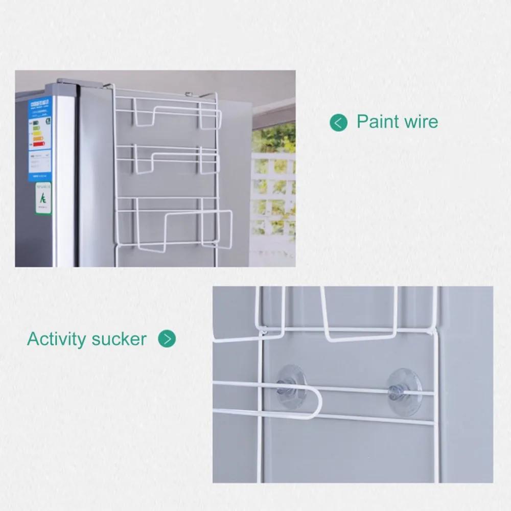 متعددة طبقة الثلاجة تخزين الثلاجة رف الجانب الرف جدار حامل متعدد الوظائف لوازم المطبخ المنظم المنزلية