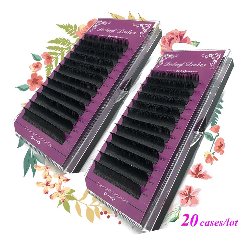 

20Pcs Soft Faux Eyelash Extension 12Rows 8-15mm Black Individual Silk Mink Eyelashes Professional Natural Volume Cilia Makeup