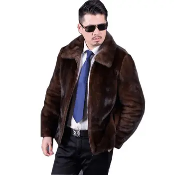 

3xl/6xl mens brown imitation mink fur jackets winter autumn spring large size faux fur jackets mens warm fake fur outwears