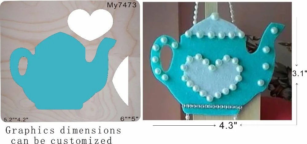 

A blue teapot wood moulds die cut accessories wooden die Regola Acciaio Die Misura (MY )