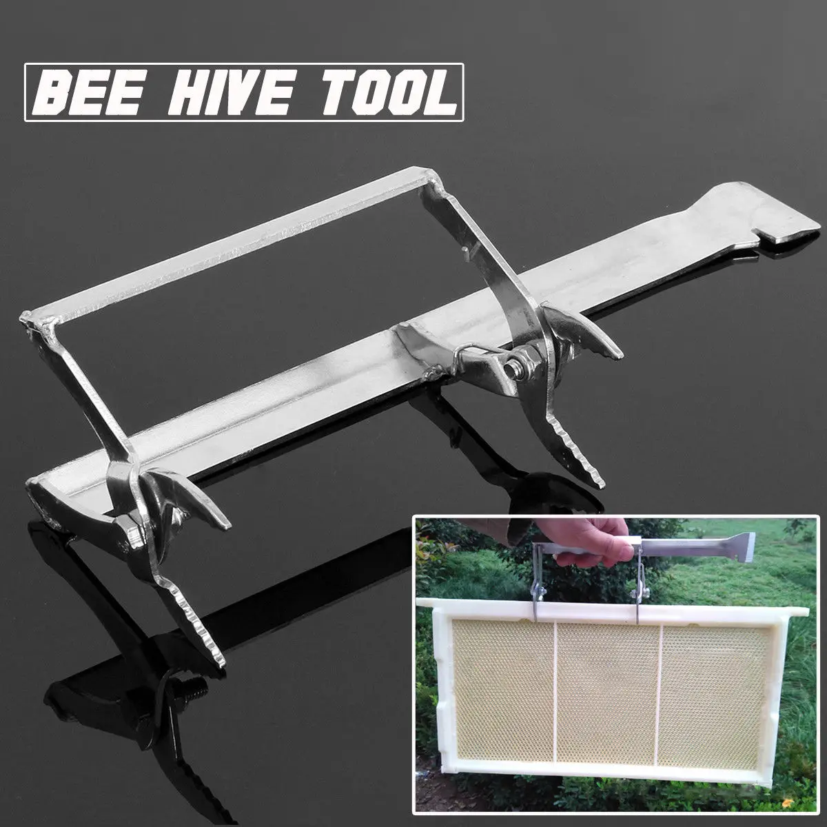 1Pc Beekeeping Hive Stainless Steel Beekeeping Lifter Bee Hive Frame Holder Clamp Capture Grip Tool