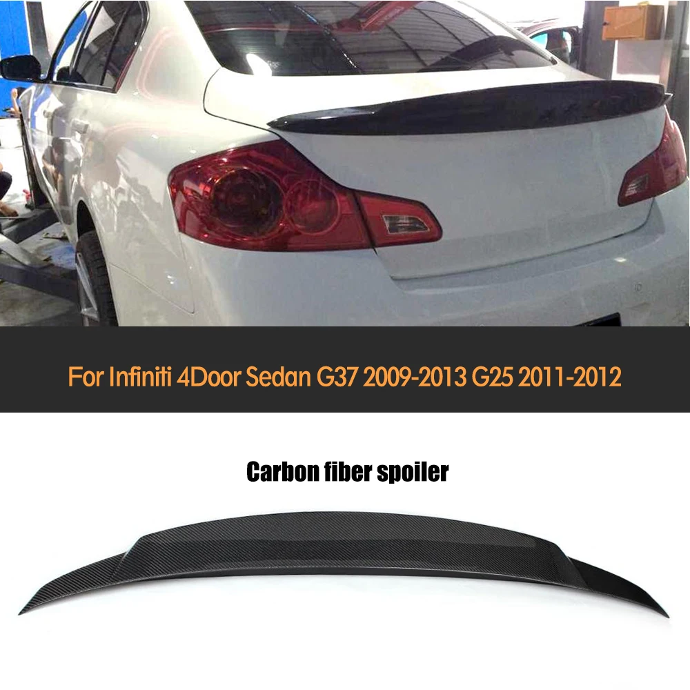 Carbon Fiber car trunk spoiler auto rear wing for infiniti G37 G35 G25