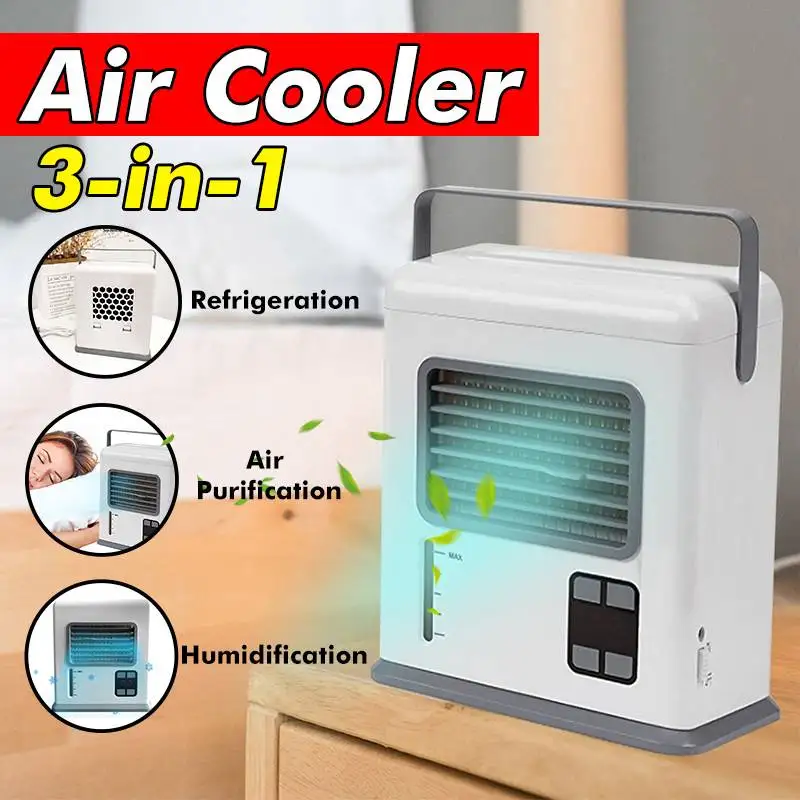

NEW Mini USB Portable Air Conditioner Humidifier Purifier Light Desktop Air Cooling Fan Air Cooler Fan For Office Room