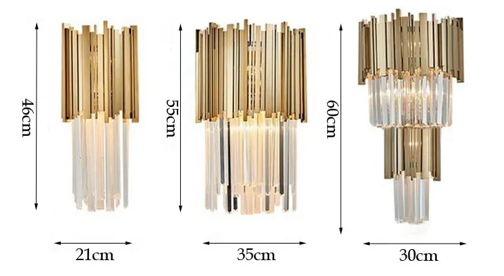 Современный хрустальный настенный светильник, золотой бра, светильник s AC110V 220 V, модный роскошный блеск, светильник для гостиной, спальни, светильники