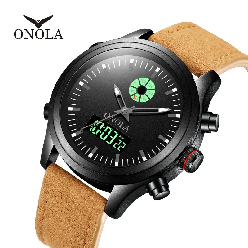 

Multi-function Sports Military Men's Watch Waterproof Luminous Double Display Digital LED Electronic Quartz Watches Men ONOLA