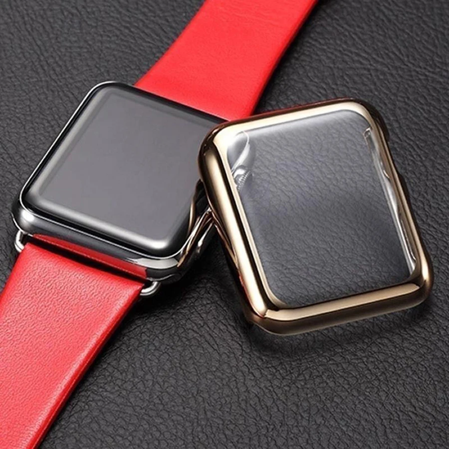 Защитная крышка для экрана для Apple Watch Case гальванический пластиковый жесткий компьютер для Apple Watch Series 3 38 мм/42 мм