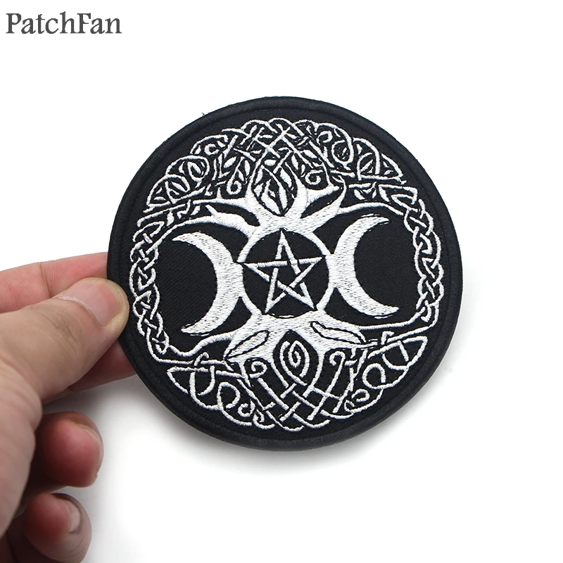 Patchfan подвеска Триединая богиня луны Патчи DIY вышитые значки железа/пришить шляпа