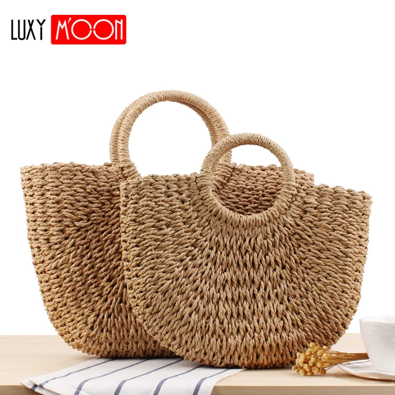 

2016 Pillow Straw Bag Summer Beach Handbag Women Causal Beach Bag Large Woven Shoulder Bags Burlap Jute Pouches L1072