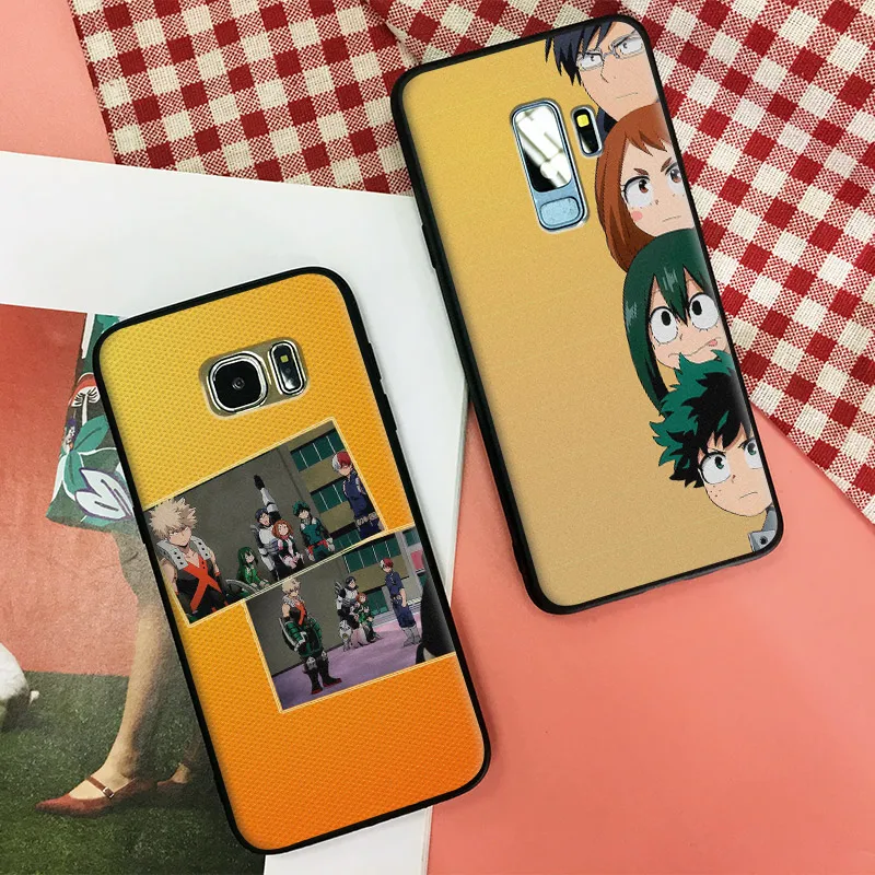 

Boku no Hero Academia Izuku Katsuki Ochaco TPU Soft Silicone Phone Case Shell Cover For Samsung S7 Edge S8 S9 Plus Note 8 9