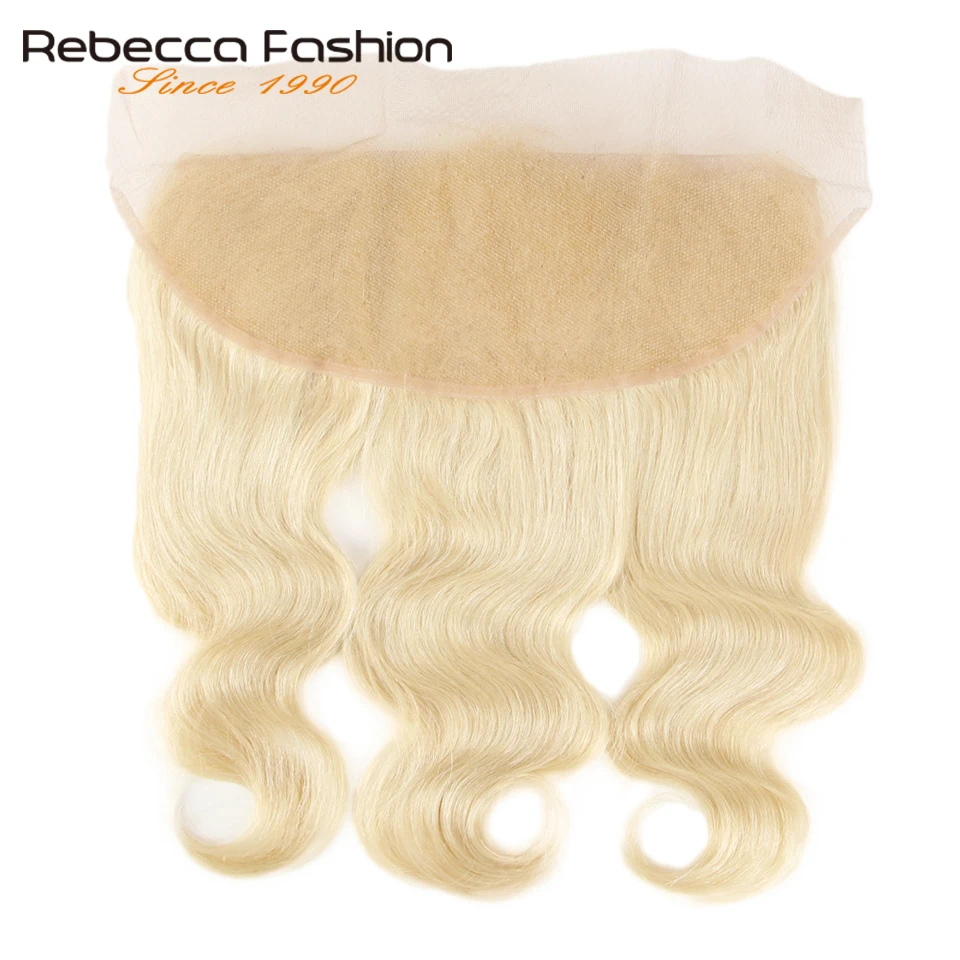 

Rebecca Brazilian Body Wave 613 Blonde Lace Frontal Closure 13x4 Ear To Ear Frontal 100% Remy Human Hair Lace Frontal
