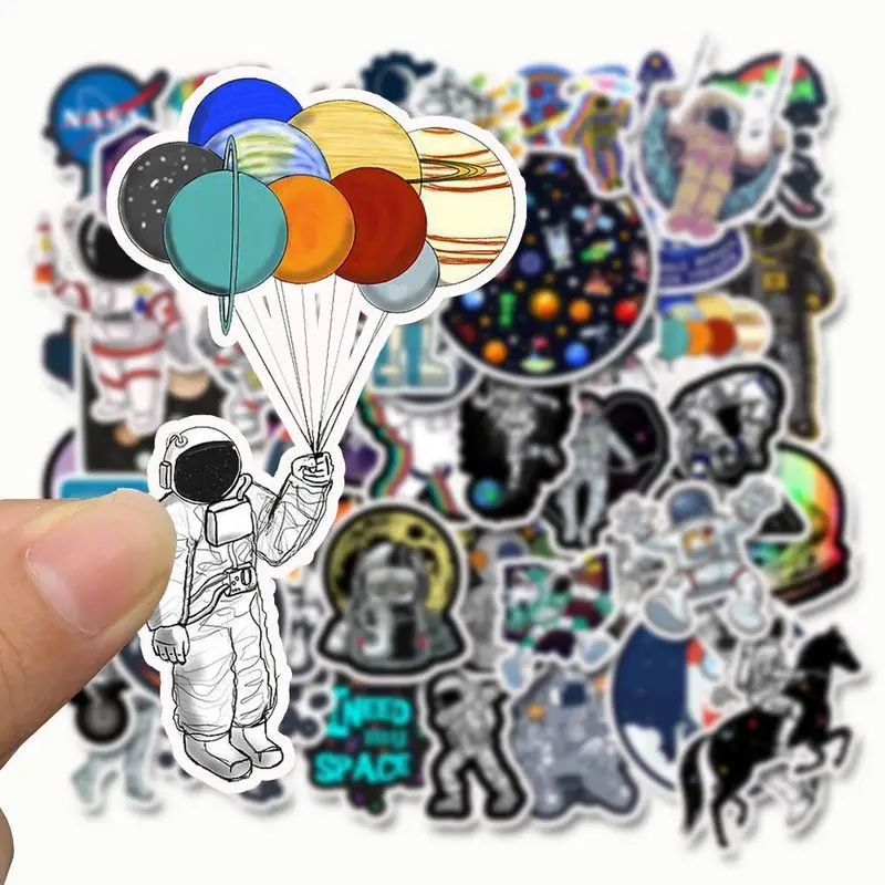 50pcs/set Outer Space Astronaut Stickers For Suitcase Skateboard Laptop Luggage Fridge Car Styling DIY Decal Sticker For Gift