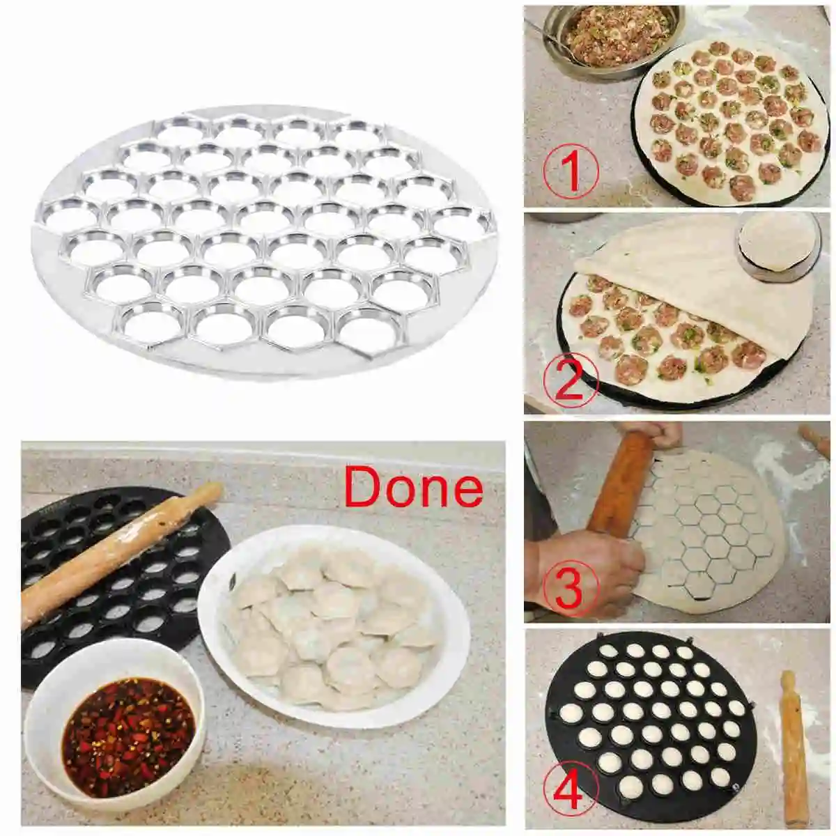 37 Holes Ravioli dumplings Tool maker mold Aluminum Samosa Cooker russian pelmeni maker Dumplings Making Mold