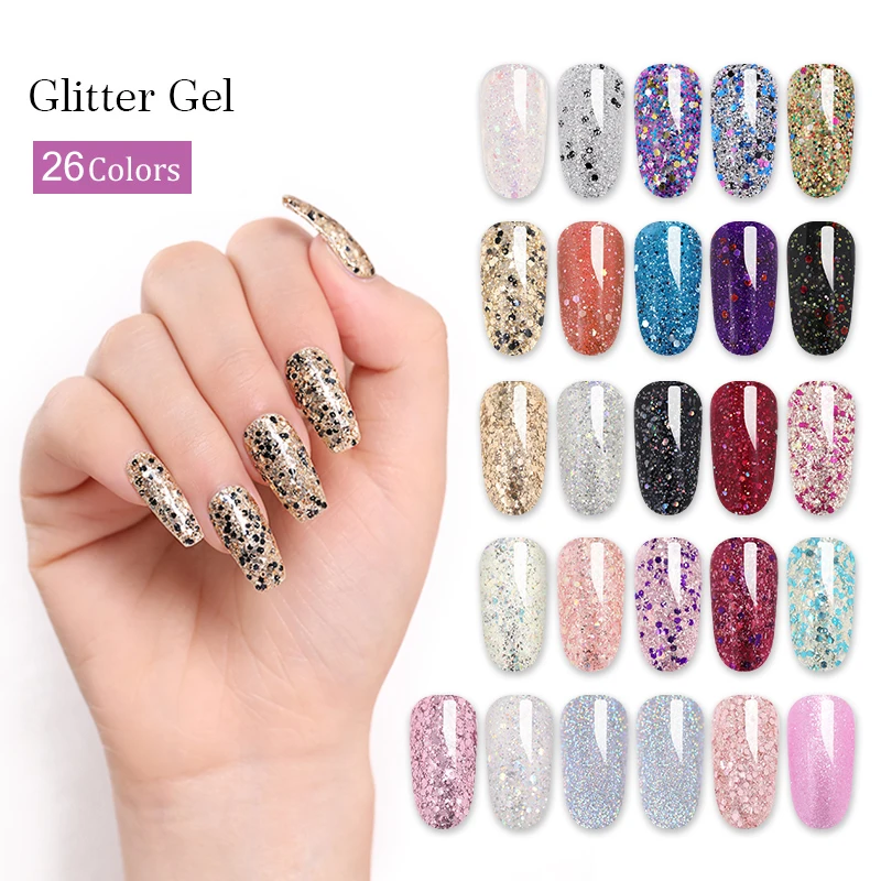 LILYCUTE 5ml Glitter UV Gel Holographic Sequins Purple Colorful Soak Off Shinning Gel Lacquer Nail Art 1 LILYCUTE 5ml Glitter UV Gel Holographic Sequins Purple Colorful Soak Off Shinning Gel Lacquer Nail Art 3