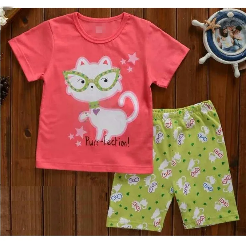 

Kids Pyjamas Home Sport Suit Clothes Homewear Children Pajamas Suit Boys Girl Pijama Sleepwear Baby Boy Clothing Bottom T-Shirts