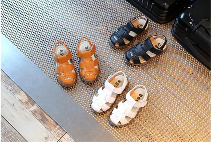 MHYONS/ г. Новая летняя обувь сандалии из мягкой кожи для мальчиков летние ботинки для малышей мягкие кожаные пляжные сандалии для мальчиков