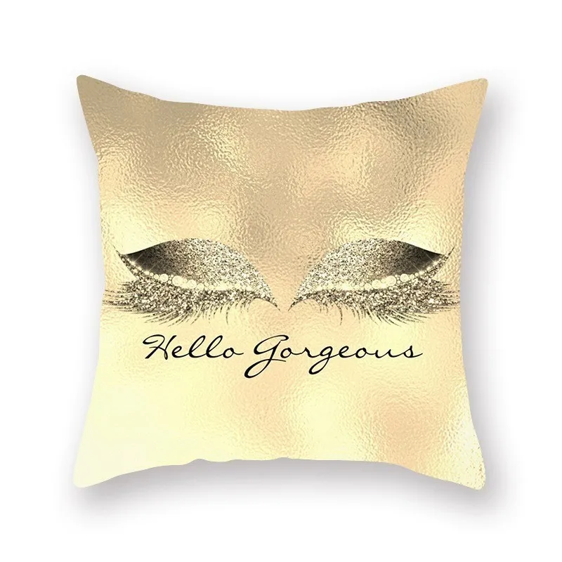 45*45 см элегантный золотой Lash Out мягкий чехол для подушки Подушка "ресницы" чехол из полиэстера с блестками для дивана наволочка для подушки домашний декор - Цвет: DM19