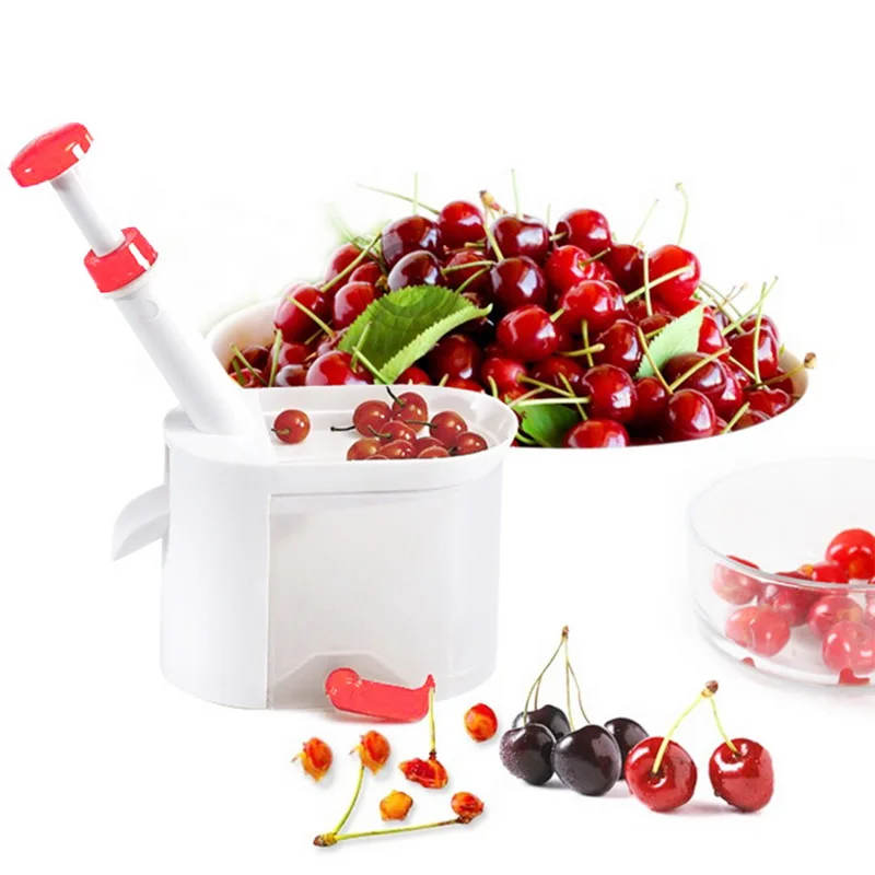 Hoomall Cherry Seed Remover Stone Picker Easy Pitter Kitchen Accessories Corer With Container Fruit Vegetable Tool | Дом и сад