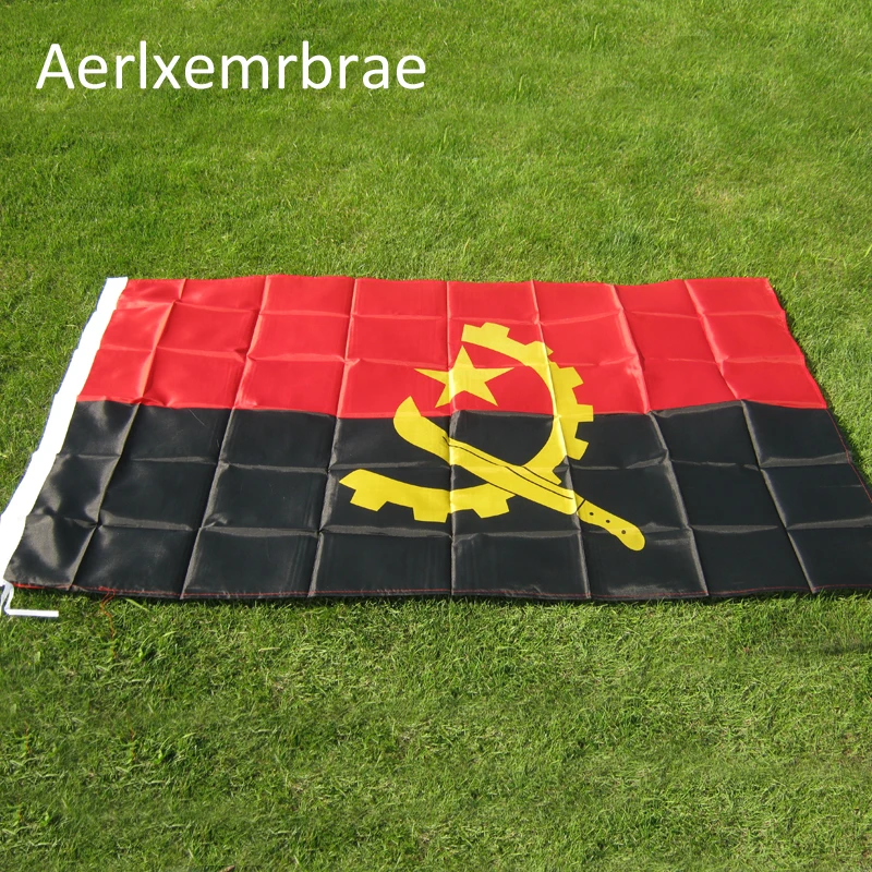 

free shipping aerlxemrbrae flag 90*150cm Hanging Angola National flag Home Decoration Angola flag