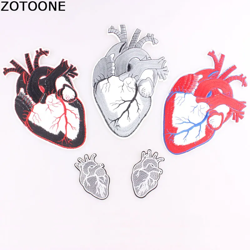 ZOTOONE 5PCS/Lot Big Heart Embroidered Patches for Clothing Punk Biker Rock Iron on Motorcycle Jacket Back Jeans Bags A | Дом и сад
