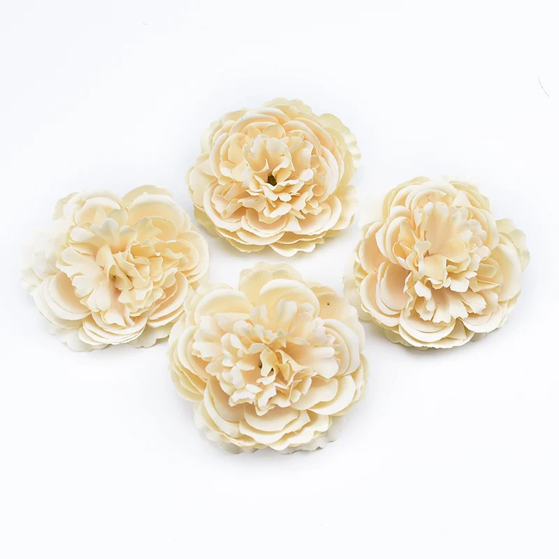 2pcs 8CM Retro peony scrapbooking flower wall a cap artificial plants for wedding home decoration accessories artificial flowers - Color: 1