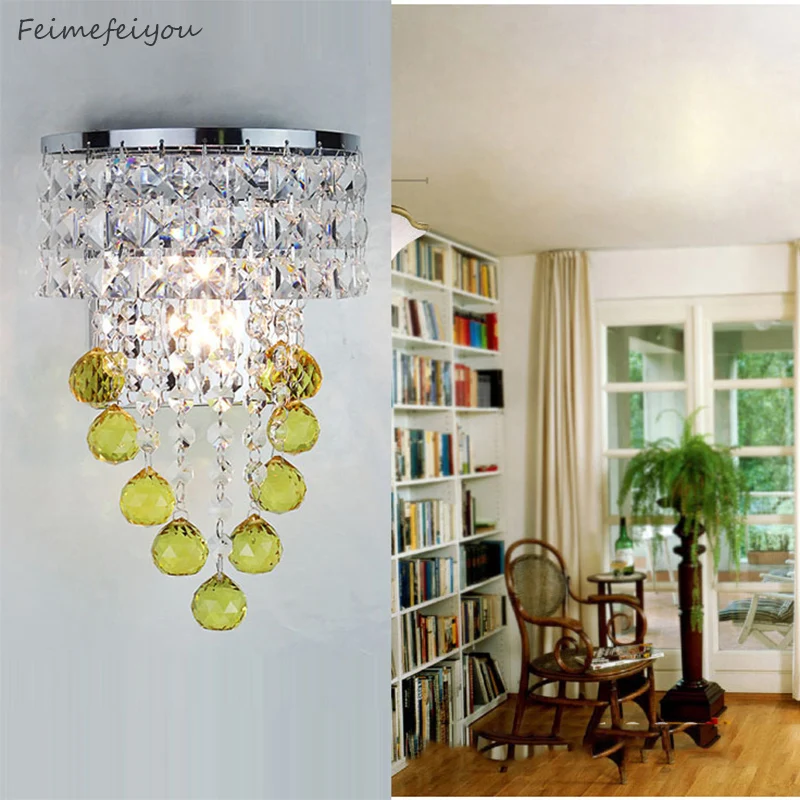

Feimefeiyou LED crystal wall lamp 7 styles 110V 220V for living room corridor stairs home decoration wall lamp