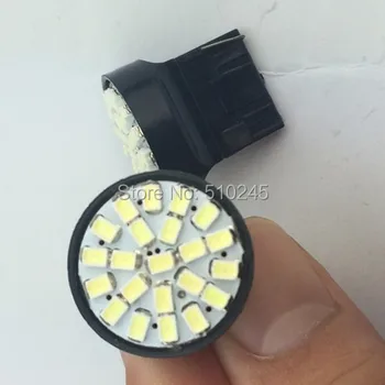 

100X auto led car 7440 led car lighting T20 22 smd 3020 22 leds W21W 12v white Brake Tail Turn Signal Bulb Lamp free shipping