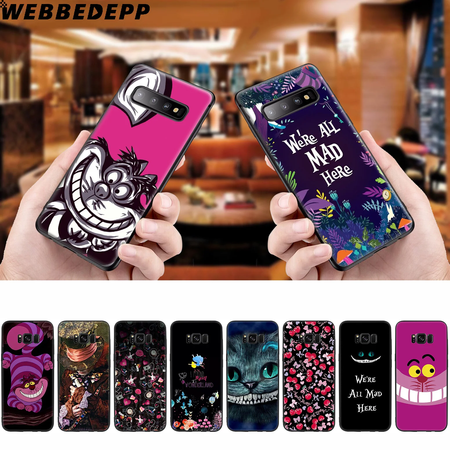 

WEBBEDEPP Alice in Wonderland Soft Case for Samsung Galaxy S10 S10e S9 S8 Plus S7 S6 Edge S9 Plus & J6 2018 Note 10 Plus 9 8