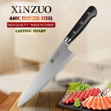 XINZUO 8 5 inch chef font b knife b font 3 layers 440C clad steel font