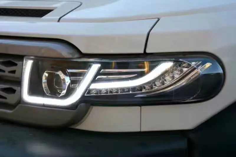 Новейший светодиодный DRL проектор фары и задние фонари и решетки для Toyota FJ Cruiser 2007- двойной луч задний фонарь