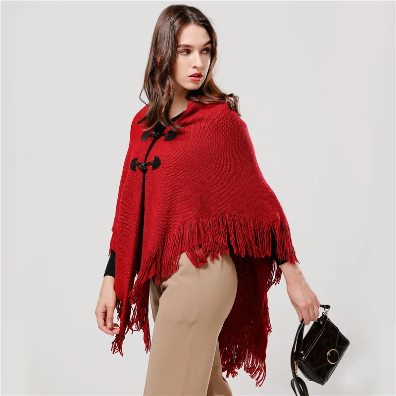 design women scarf fashion knitted cashmere winter poncho and caps lady warm coat stoles