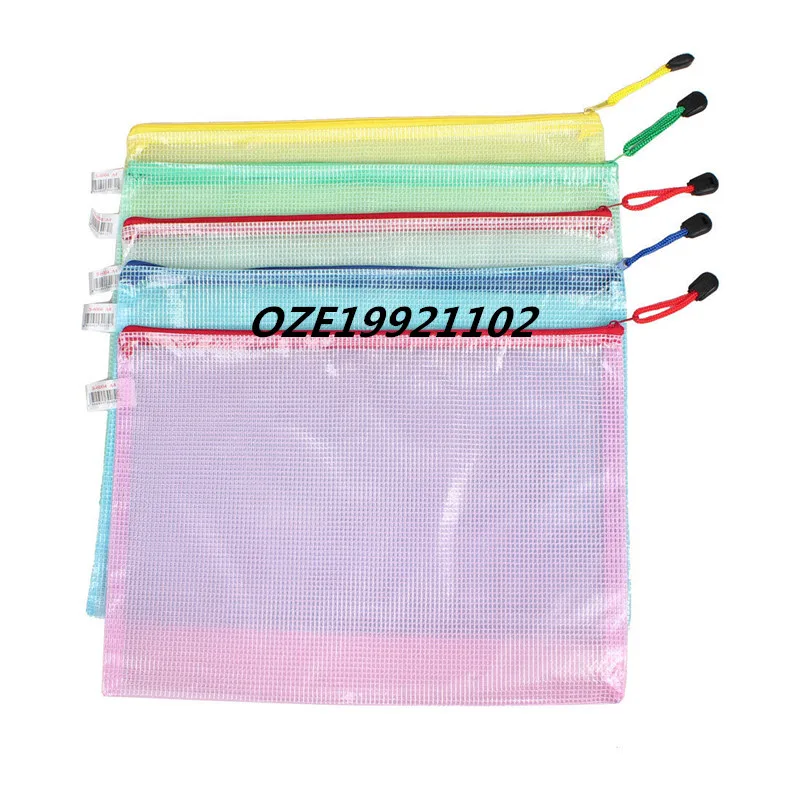 

Netting Decor A4 Paper Document File Holder Zipper Bags Assorted Color 5pcs