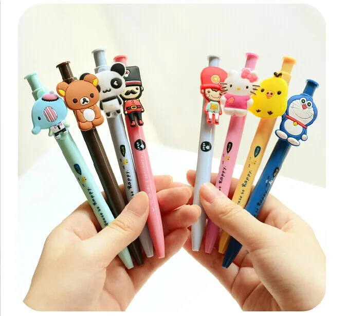 (8 pieces/lot ) New Cute Cartoon Ballpoint Pens Plastic Kawaii Ball Pen