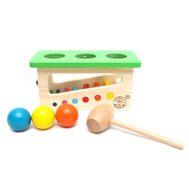  Wooden Sound Knocks Beat Balls Montessori Material Educational Toys For Children Puzzle Music Oyunc