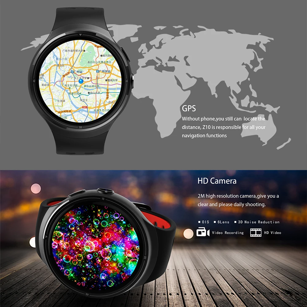 Z10 Smart Watch Android 5.1 1GB+16GB GPS WiFi Nano SIM card Bluetooth smartwatch phone 3G Wristwatch Men's Smart watch relogio
