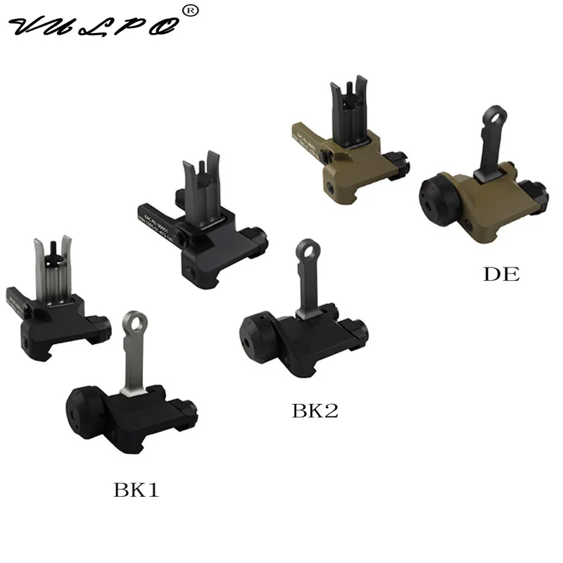 Vista de Ferro Traseira para a Caça Vulpo Tático Estilo m Flip up Dobrável Frente Vista Airsoft Kac 300 2 Cheap Lunetas Riflescopes