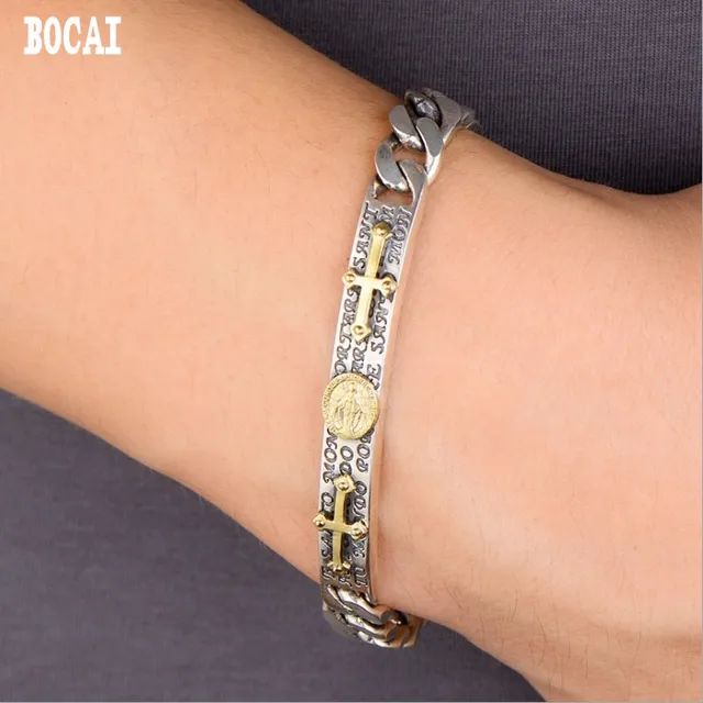 925 Sterling Silver Bracelet Virgin Mary male bracelet 057913win Charm