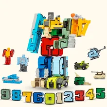 15PCS Transformation Robot Assembling Building Blocks Number Deformation Robot Educational Action font b Figure b font