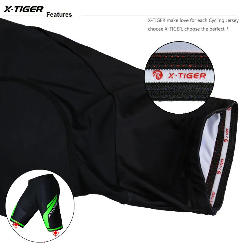 X Tiger Pro велосипедные шорты для мужчин 5D противоскользящие гелевые с подкладкой