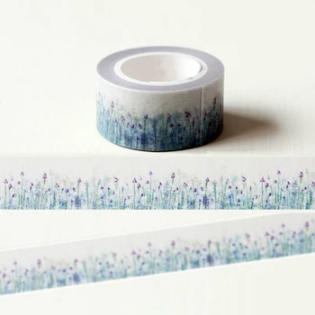 

1 Pc / Pack Charming Lavender Flower Pattern Masking Tapes For Scrapbooking Diy Decoration Stickers Crafts Gift Wrapping Sticker