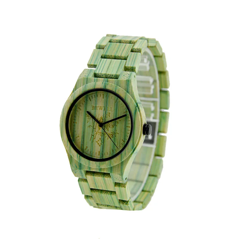 BEWELL Роскошные Топ бренд натурального бамбука деревянные часы erkek коль saati подарок любовника часы мужские наручные часы relogio masculino 105DG