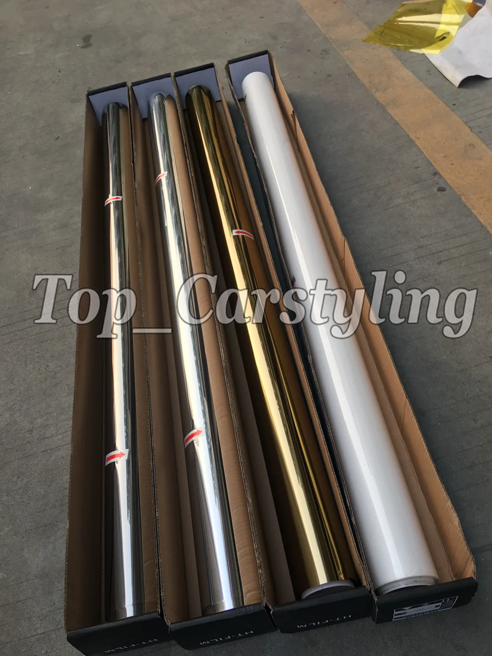 tea brown mirror chrome window tint film  (3)