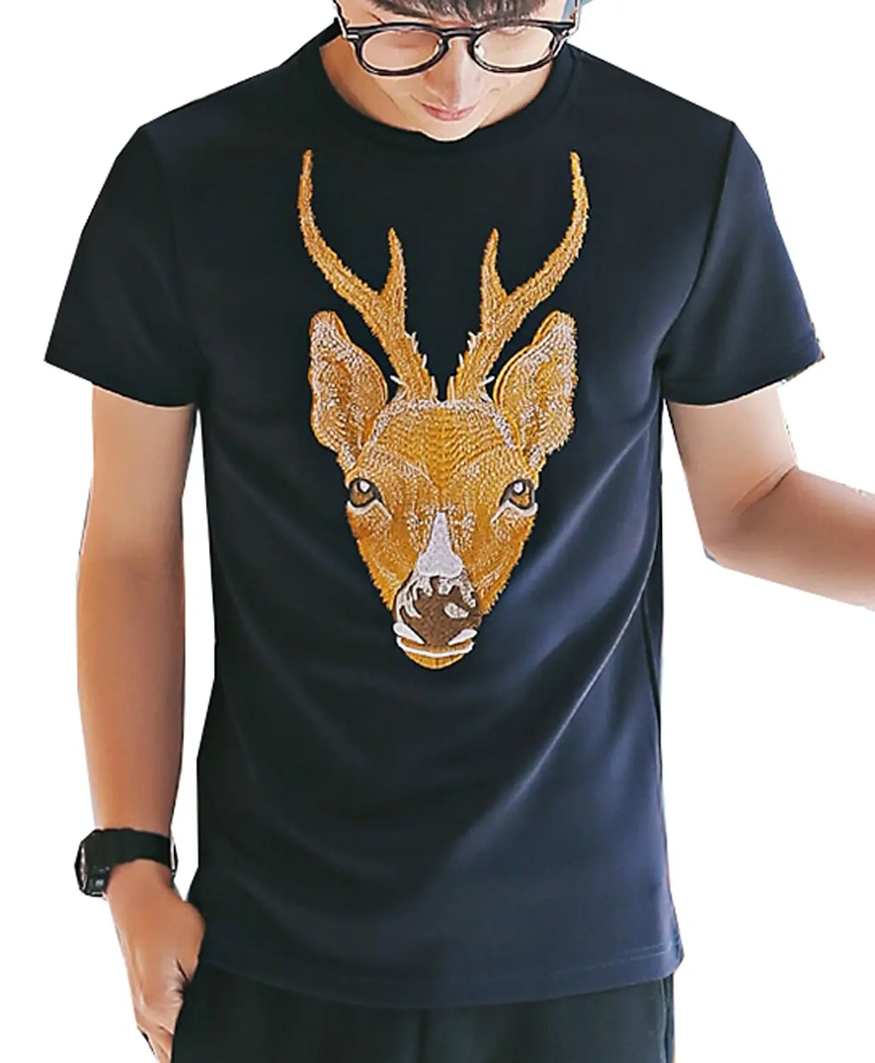 Abetteric 2017 Fashion New Deer Men's T shirt Unique Print Clothing
