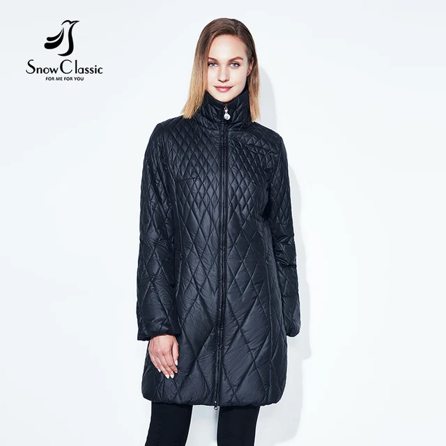 SnowClassic spring jacket women parka thin lantern sleeve