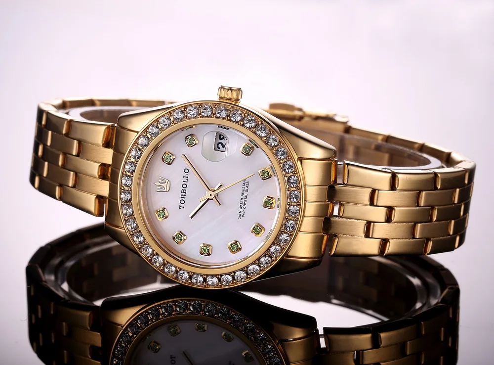 Топ бренд женские наручные часы MIYOTA Movt серебристо-розовый Роскошный Женева керамический циферблат кварцевых часов с коробкой Водонепроницаемость
