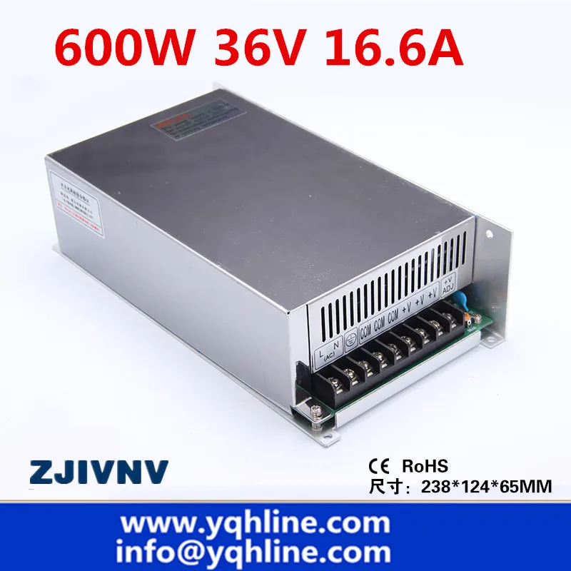 S-600-36 CE Approved SMPS Led Switching Power Supply 36V 16.6A 600W 110//220Vac to dc 36v