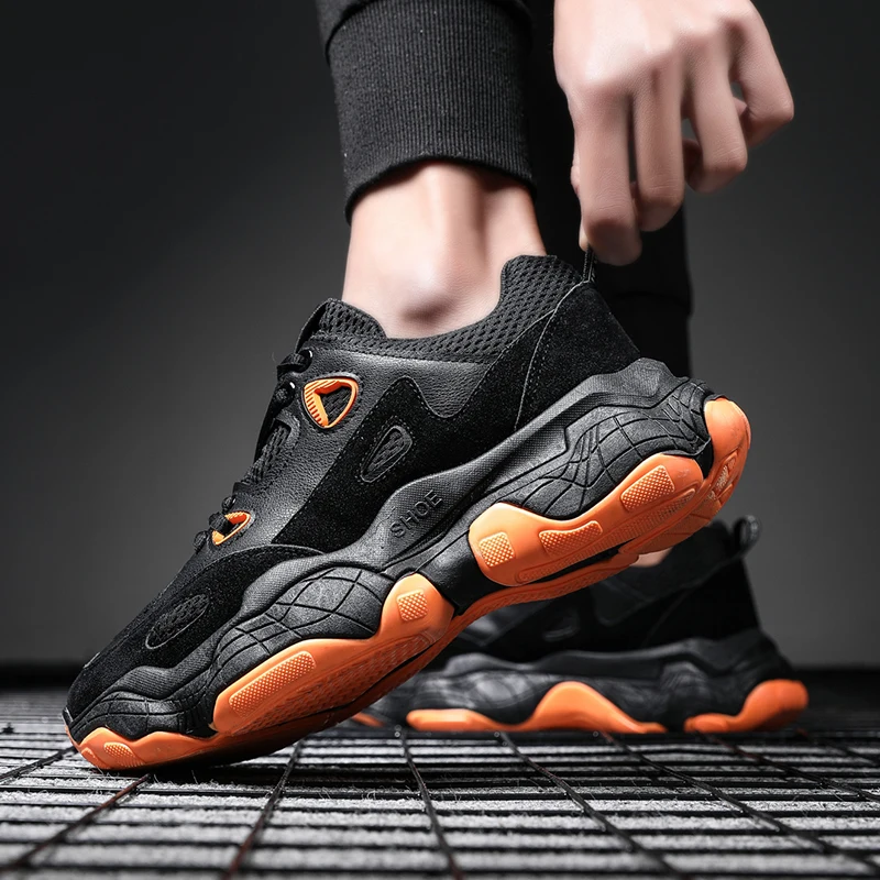 

Men Running Shoes Breathable Sport Shoes Jogging Breathable Mixed Color Soft HipHop Trainer Men Sneakers Height Increasing 39-44